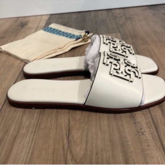Tory Burch Ines Leather Slide Ivory s9 - Picture 3 of 8